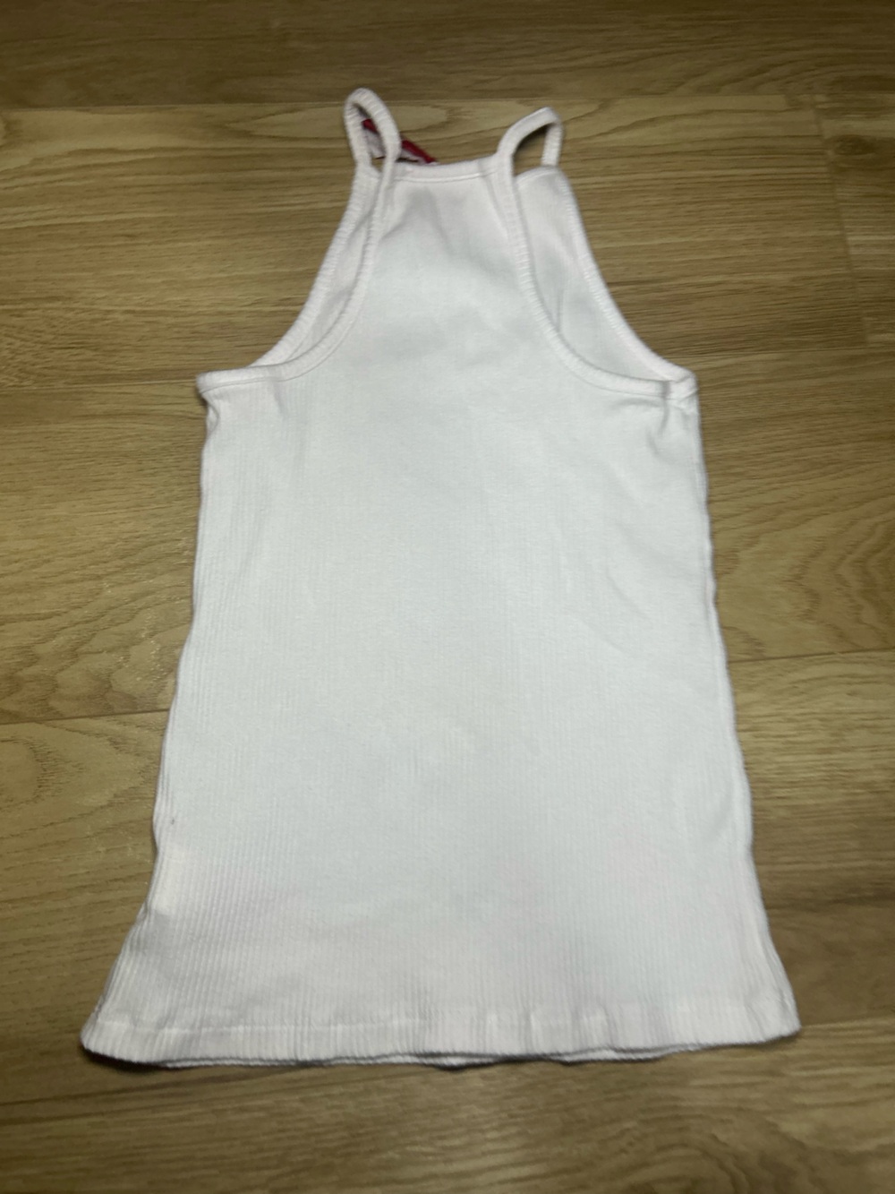 Women’s White Ribbed High-Neck Tank Top - Picture 4 of 5